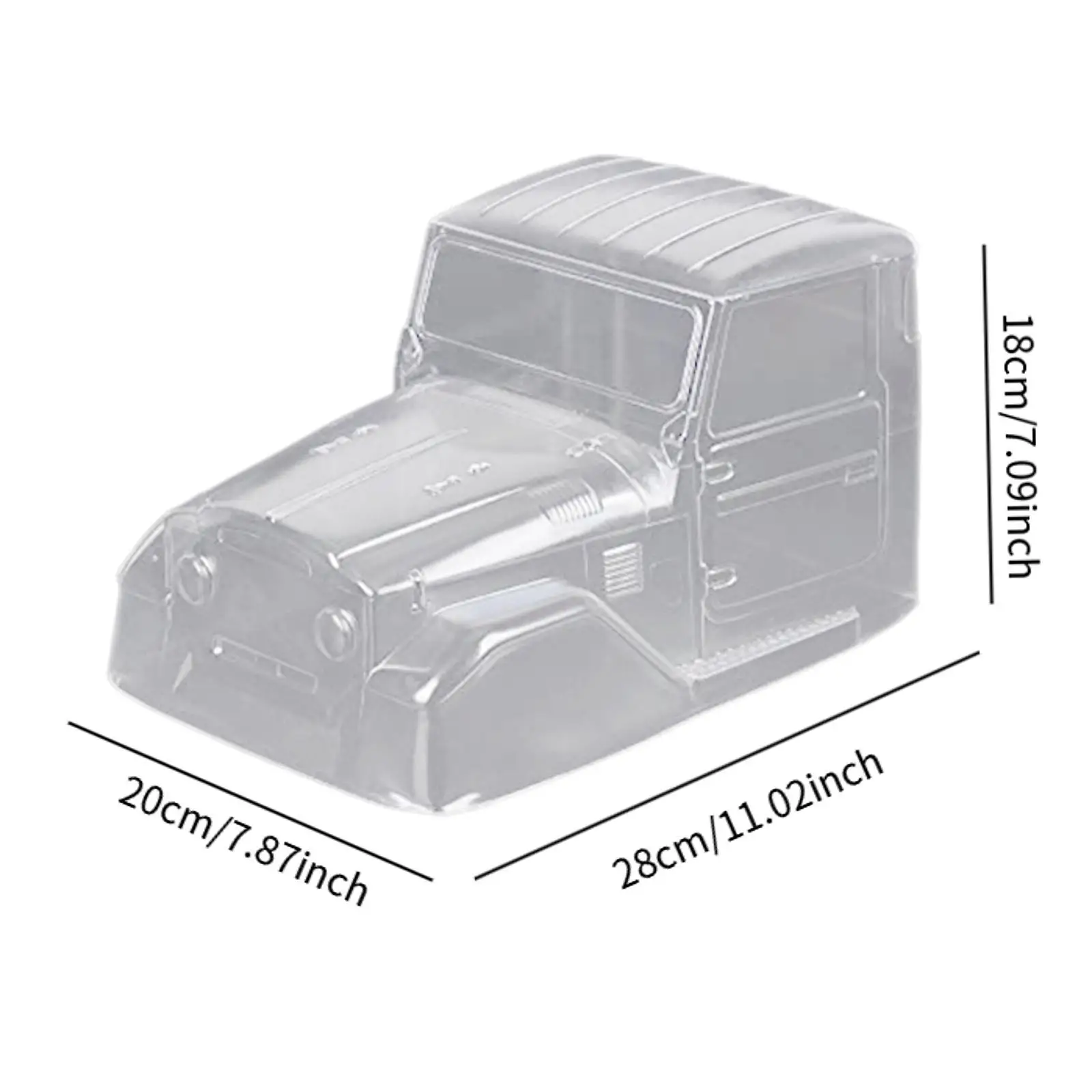 RC Truck Body Shell RC Clear Body Unpainted Realistic DIY 11.02'' RC Classic Model Car Shell Body for 1/10 DIY Modified Parts