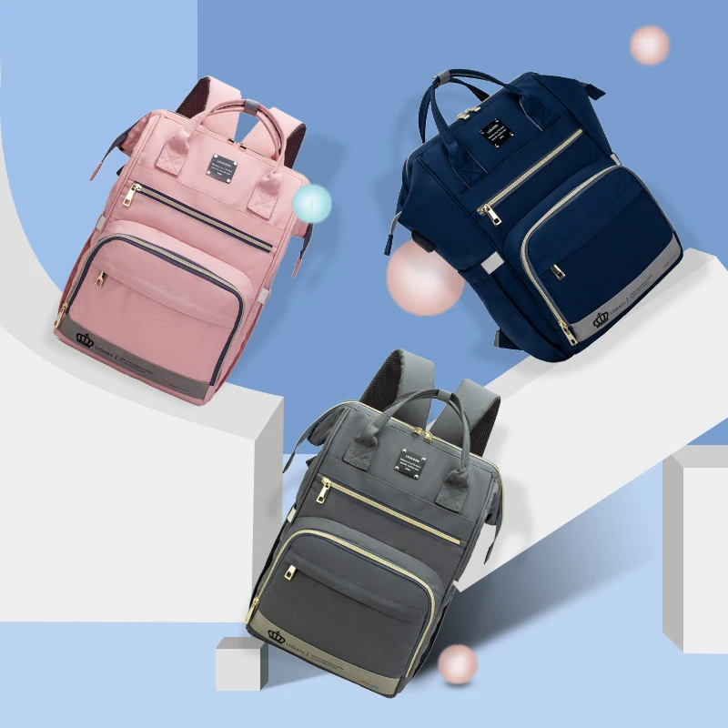 Bolsa de pañales con correas para cambiador, bolsa de maternidad para el cuidado del bebé, mochila antiincrustante impermeable para viaje, bolsa para cochecito, bolsa para pañales