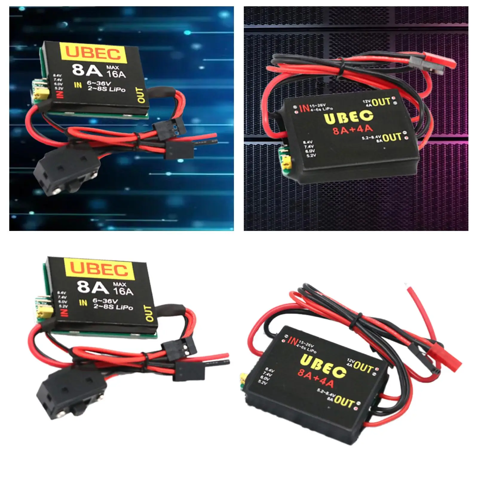 Ubec Module DIY Overcurrent Protection Replacement Overheating Protection 4 Gears 5.2V/6.0V/7.4V/8.4V Spare Parts for RC Vehicle