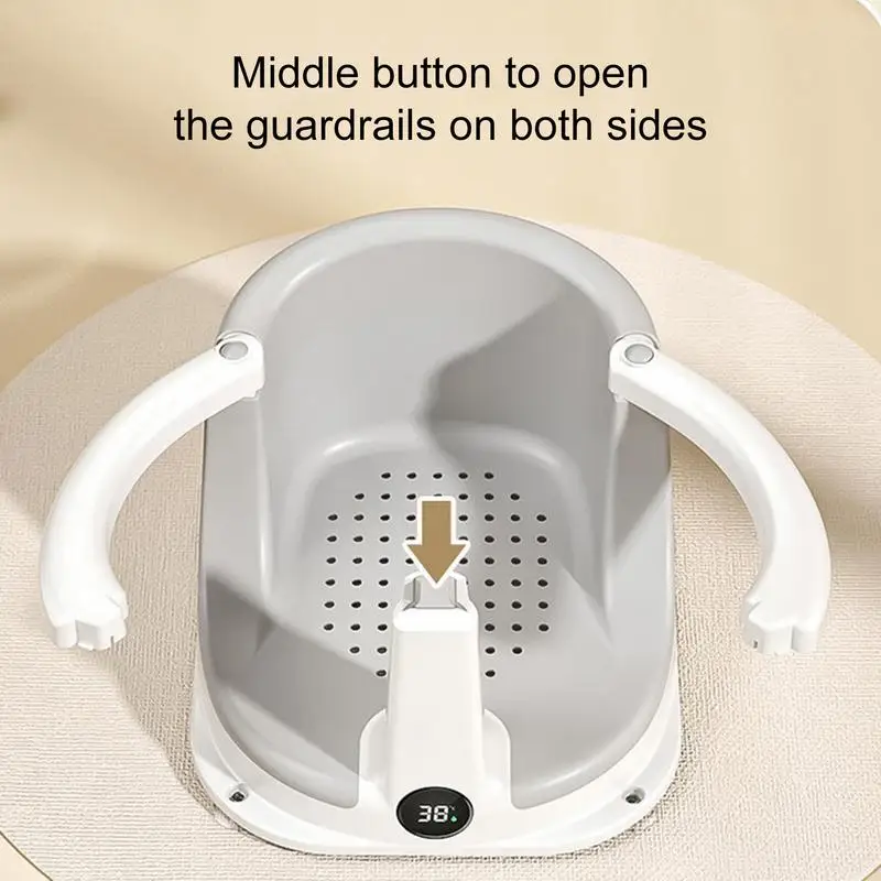 Asiento de baño para bebé, silla antideslizante para baño con Sensor de temperatura, suministros de asistencia para ducha de seguridad para niños - imagen 3