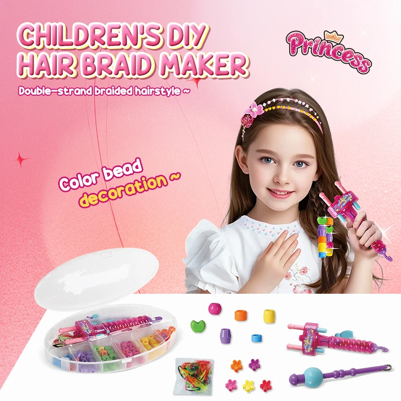 Girls DIY Hair Braiding Machine Girls Manual Beading Hair Braiding Hair Styling Hairdressing Decoration Pretend House Play toys - imagen 2