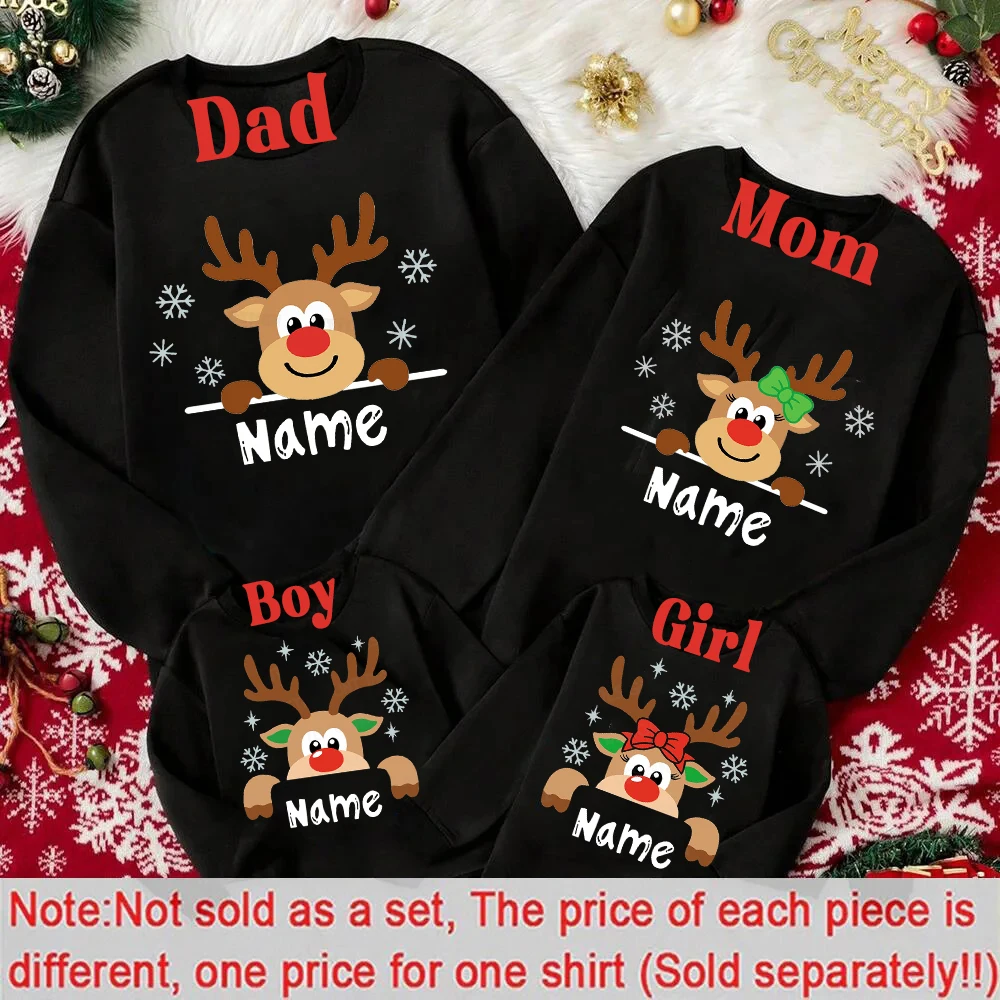 Sudadera familiar personalizada Navidad con ciervo para padres e hijos - imagen 2