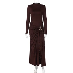 Vestido de embarazo largo fruncido para sesiones fotográficas elegante