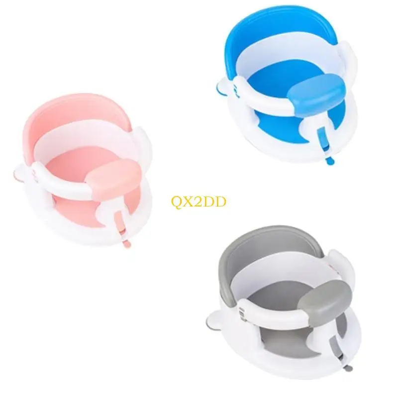 QX2D Silla baño para bebé, taburete bañera para bebés con envoltura completa 360 ​​grados, parte inferior - imagen 4
