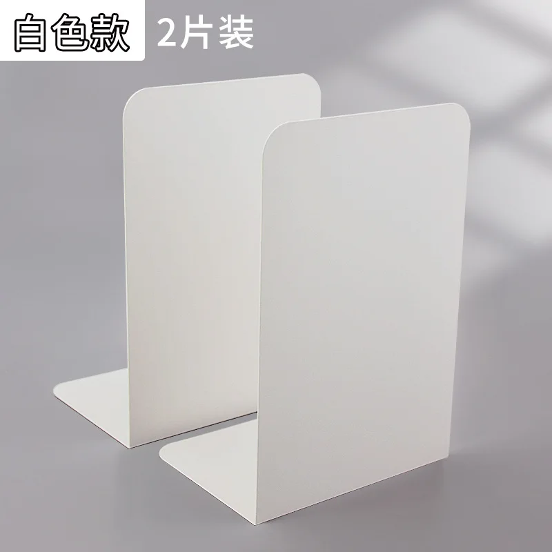 Sujetalibros de Metal Simple INS, sujetalibros antideslizante de escritorio, organizador de libros para estudiantes, sujetalibros, estante de almacenamiento de libros grueso grande, 2 uds. - imagen 3