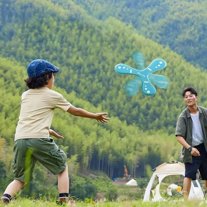 Boomerang grueso de gran tamaño para niños, cruz suave de tres hojas, juguetes interactivos al aire libre para rompecabezas, regalos de descompresión - imagen 3