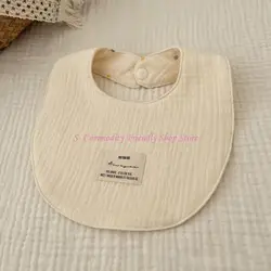 Babero alimentación bebé 85AE, delantal babero transpirable, paños para eructar para recién nacidos, suministros