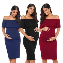 Vestido premamá de algodón con volantes para lactancia