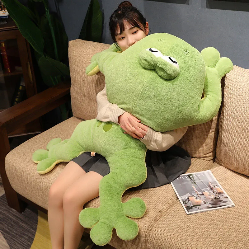 Peluche de rana verde suave – Regalo decorativo para el hogar