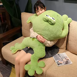 Peluche de rana verde suave – Regalo decorativo para el hogar