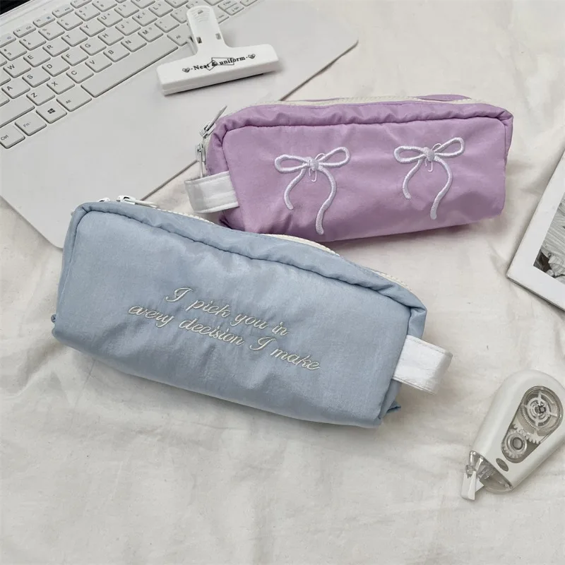 Estuche para lápices, bolsa para útiles escolares, bolsa de papelería con cremallera sencilla y grande de gran capacidad, estuches para lápices para niñas - imagen 5