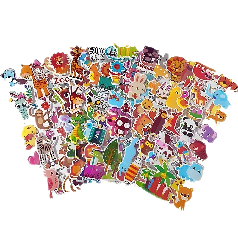 6 ~ 24 Uds. Pegatinas de papelería para niños, suministros para estudiantes de estilo Animal de dibujos animados, recompensa en el aula, reutilizable para regalo de Navidad TMZ - imagen 3