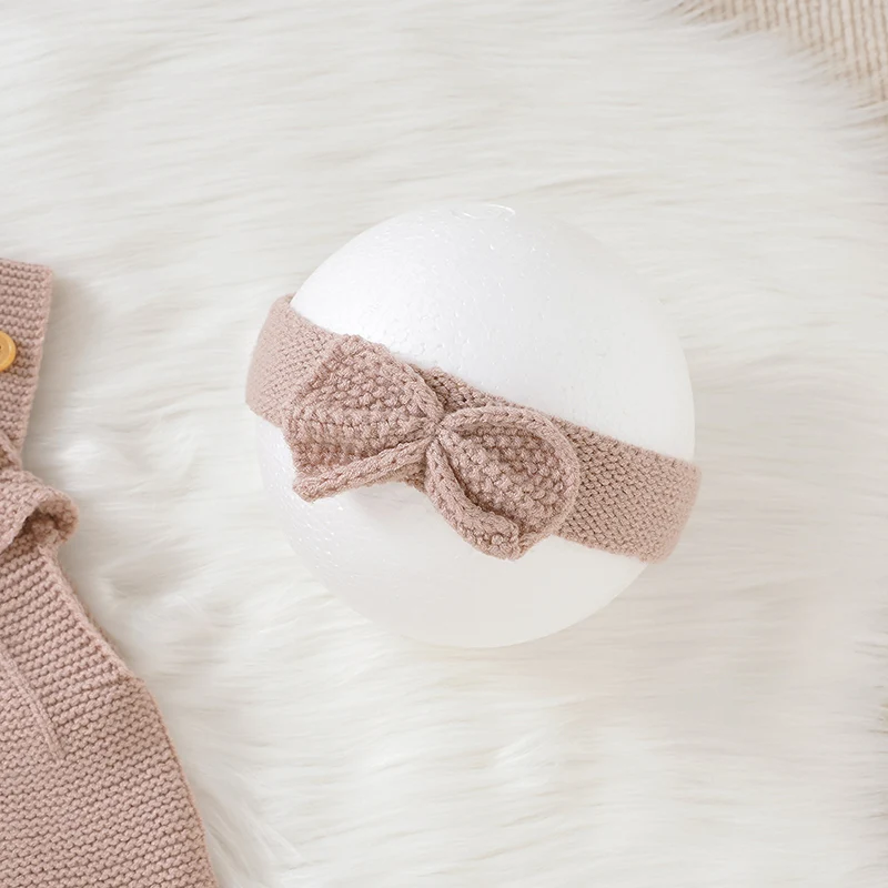 2 unids/set de peleles para bebé recién nacido, ropa lisa sin mangas de punto, monos con tirantes para niñas, trajes con diadema, disfraces para niños pequeños - imagen 4