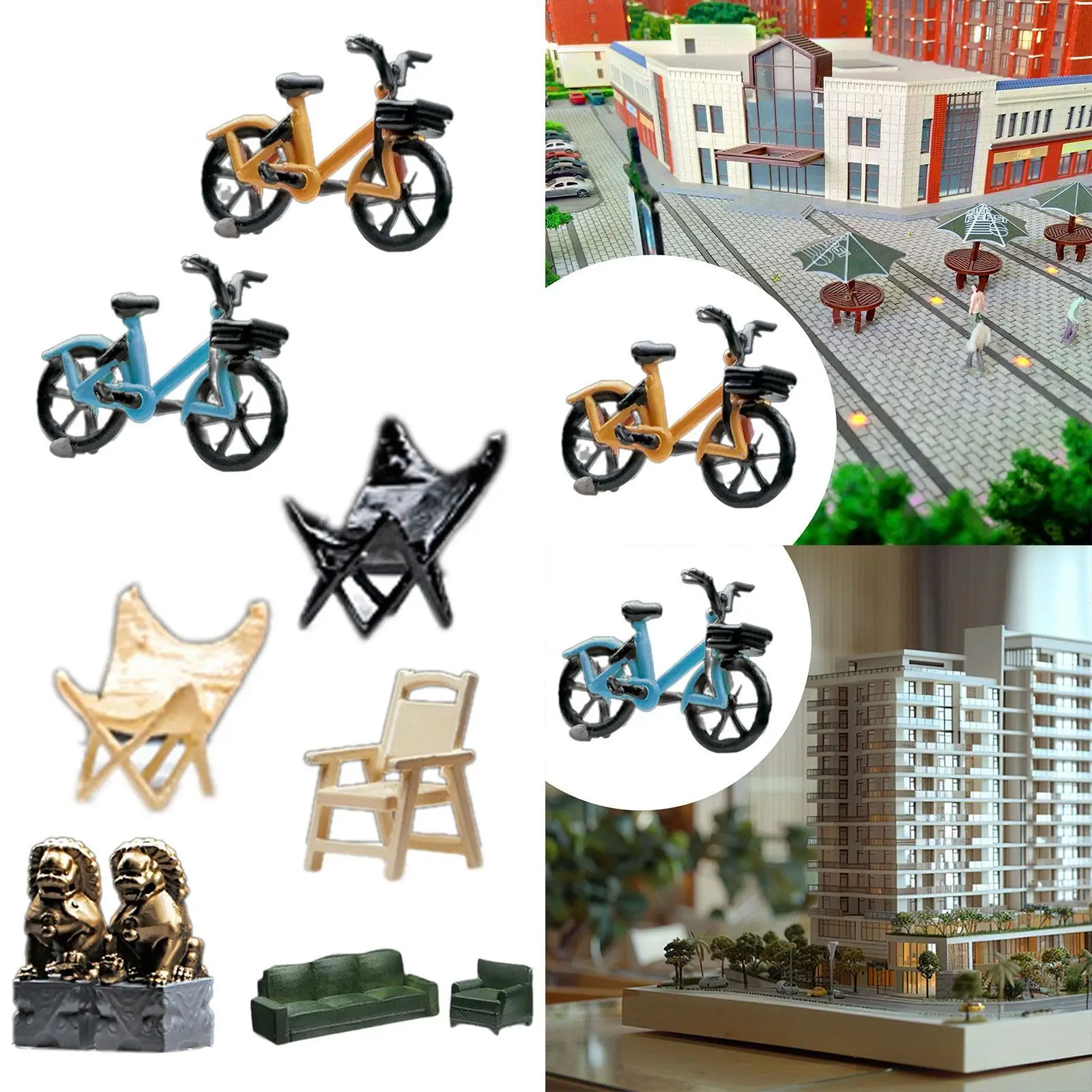 Escenas en miniatura, modelo pequeño, paisaje realista, coleccionables, utilería para fotos, paisaje pintado, adorno para exteriores, Dioramas, 1/64 - imagen 2