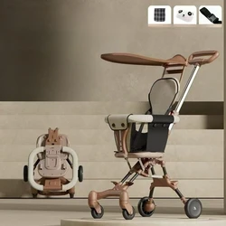 Cochecito de Bebé, Ligero y Plegable con Asiento Reversible y Vista Elevada, Neumáticos Todoterreno para Viajes Urbanos, Almacenamiento Compacto