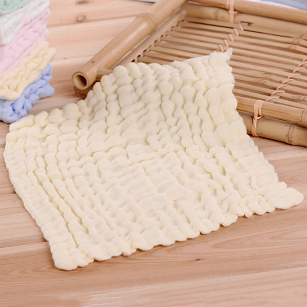 Toallas de mano de gasa de algodón para bebé, toallita suave absorbente para uso en la ducha, secado de manos y cuerpos, Color sólido, verde, amarillo y blanco, 5 uds. - imagen 2