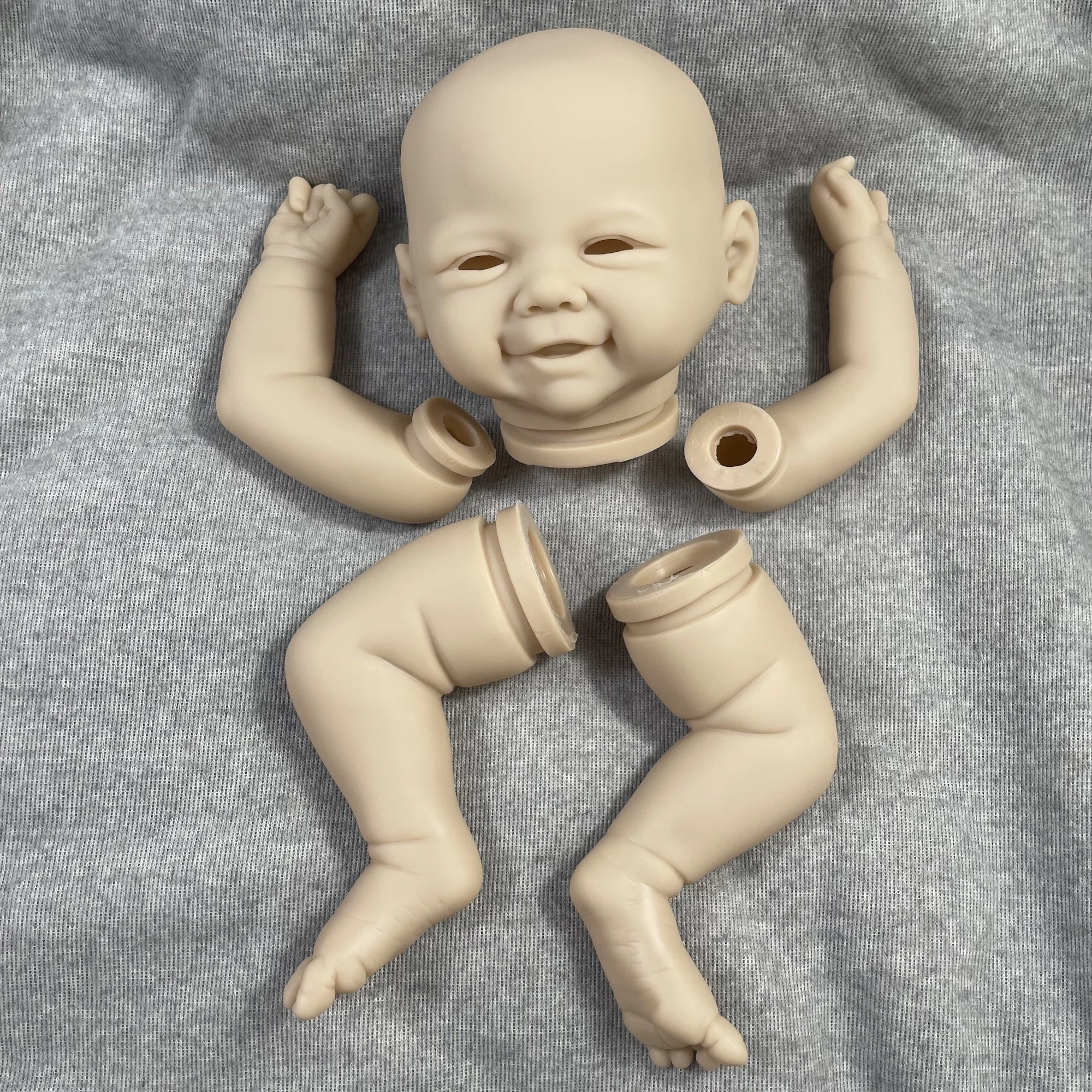 MRB-Kit de muñeca Reborn de vinilo de 19 pulgadas, Vivienne, molde realista sin terminar sin pintar, Kit de muñeca de vinilo en blanco de Color fresco con cuerpo de tela - imagen 4