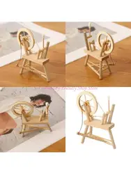 85ae retro 1/12 casas muñecas Spinnings Modelo ruedas Muebles con detalles realistas