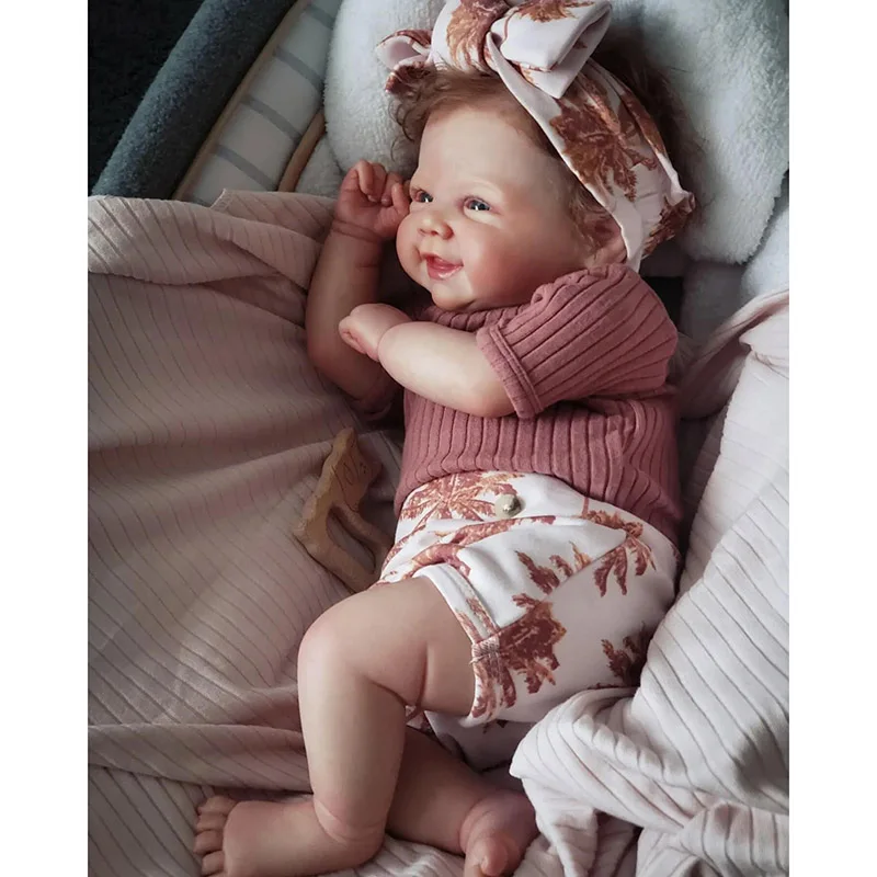 Muñeca Reborn Vivienne realista de pelo enraizado a mano