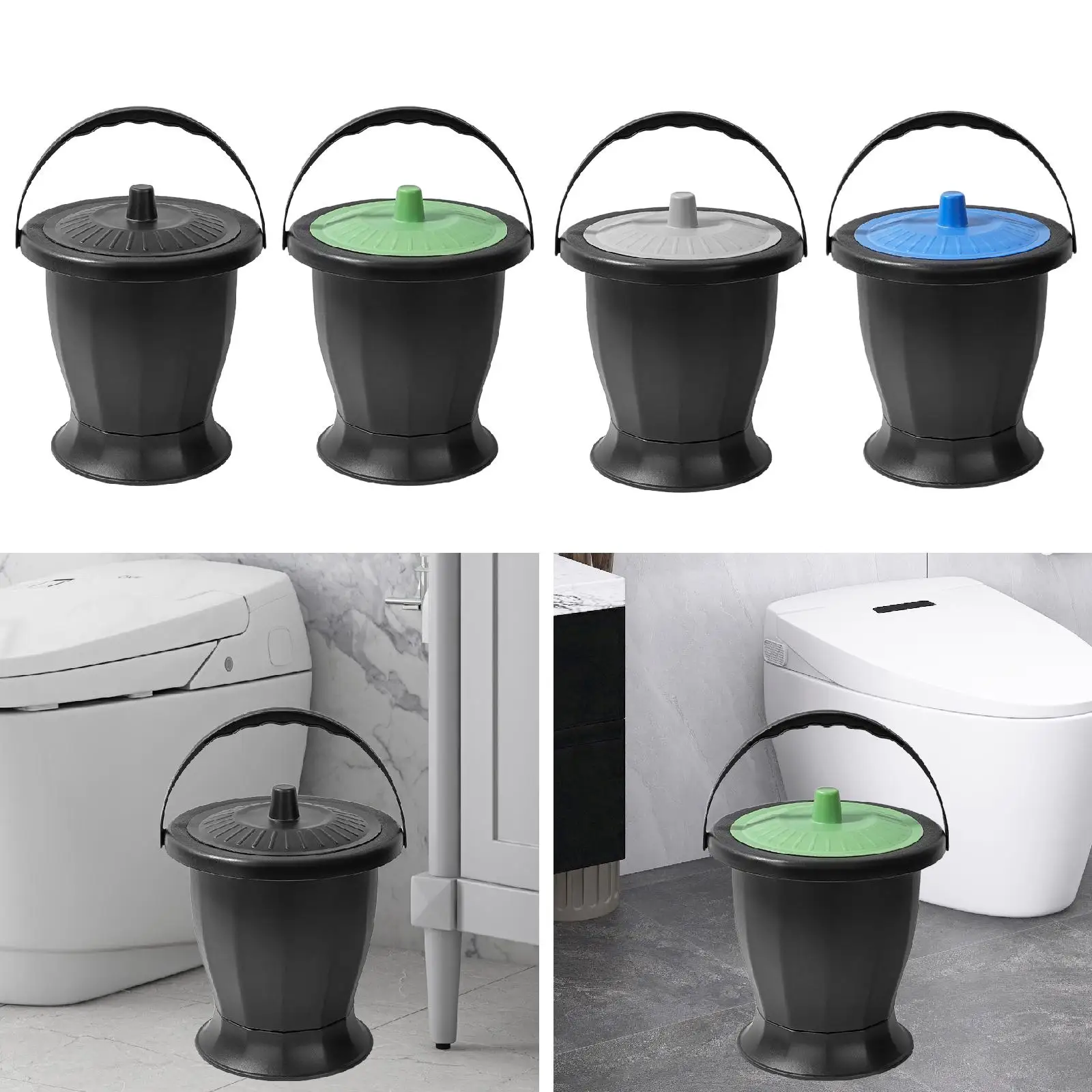 Spittoon with Lid and Handle,Portable Pot, Night Commode Bucket, Potty Pee Bucket, for Kids Adults Female Male Home
