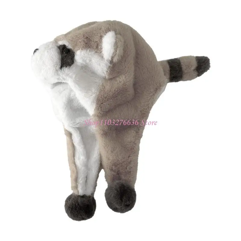 R6FD 겨울 따뜻한 모자 사랑스러운 팬더 모자 바람 방전 귀 보호 모자 야외 여행 스키 어린이 소프트 모자 - imagen 3