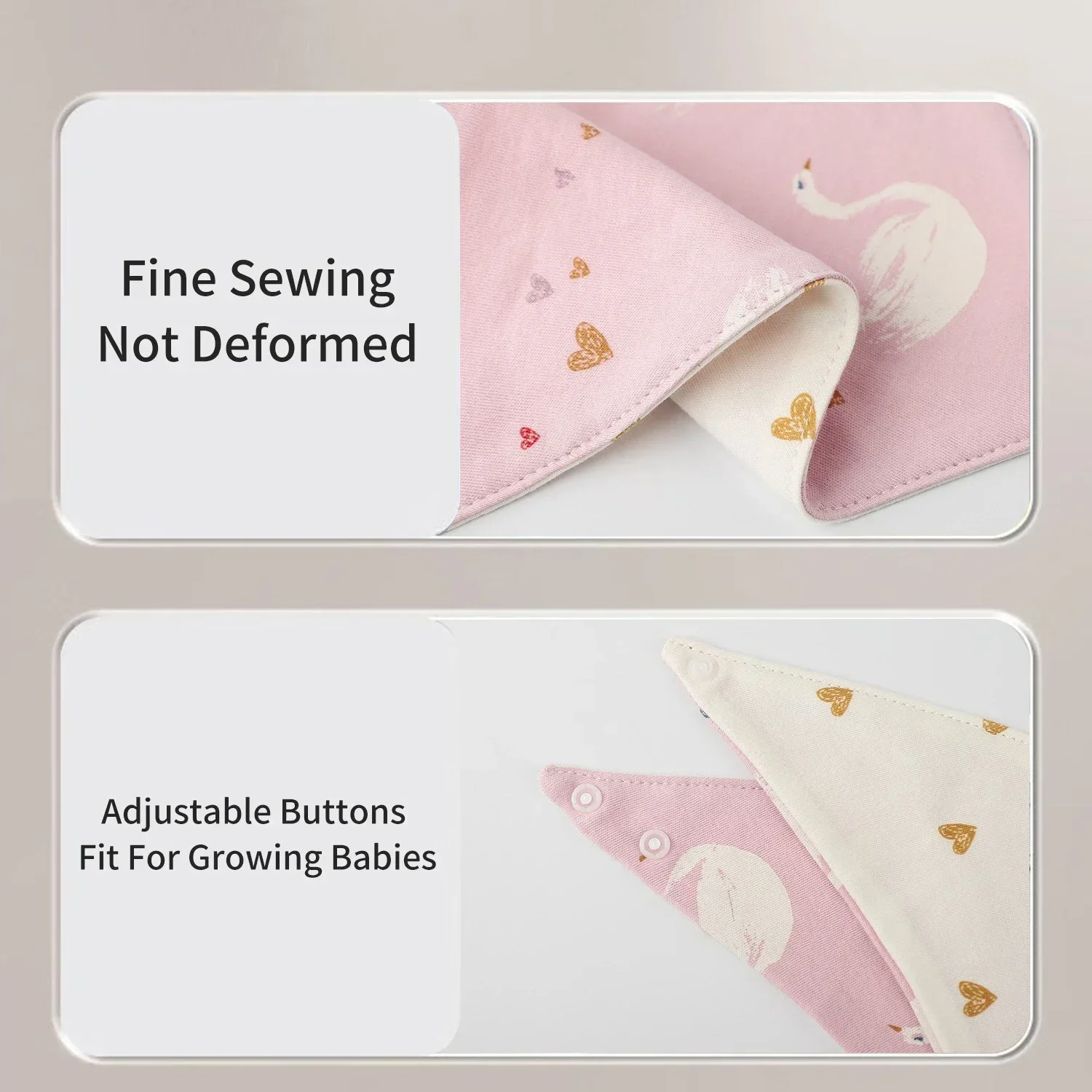 Babero para bebé, Baberos respetuosos con la piel, toalla de Saliva suave para bebé, tipo Triangular, pañuelo para niños, 100% algodón, estampado de doble cara, 3-8 años - imagen 5