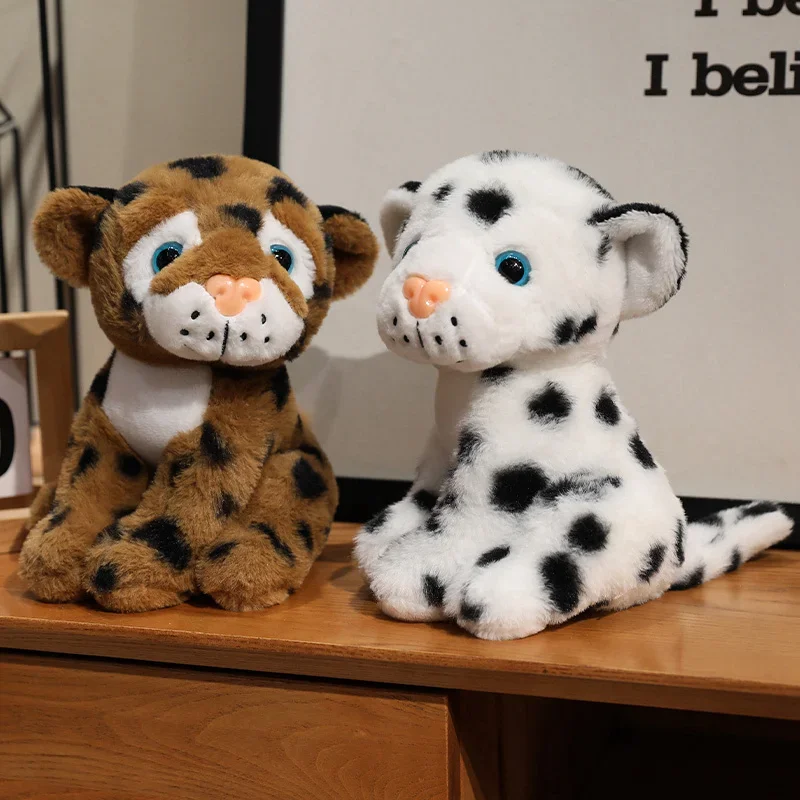 Juguete de peluche de 22cm, animales de peluche de leopardo, lindo gato malvado amarillo suave, peluches de dibujos animados, juguete de peluche sentado, divertido cumpleaños para niños - imagen 5