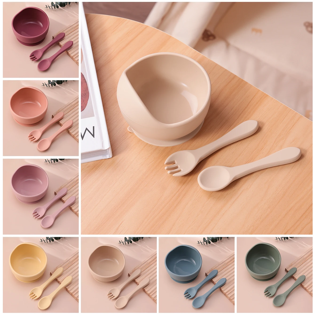 Juego de alimentación para bebé de silicona con cuenco de succión - imagen 5