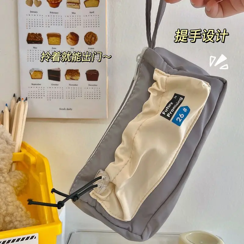 Estuche impermeable para lápices multicapa, bolsa de almacenamiento para bolígrafos estacionarios, bolsa para lápices y bolígrafos, bolsa de almacenamiento de viaje para cosméticos de gran capacidad, escuela - imagen 4