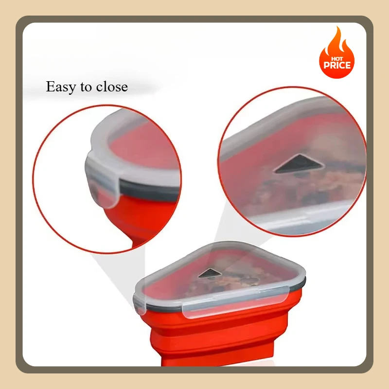 Caja pizza de silicona reutilizable plegable para niños