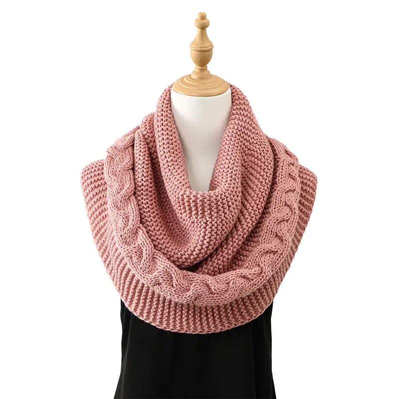 Bufanda de punto con capucha versátil, gorro de invierno, calentador de cuello, bufandas con cuello circular, chal de doble uso de Color sólido, bufanda, decoración de prendas de vestir - imagen 5