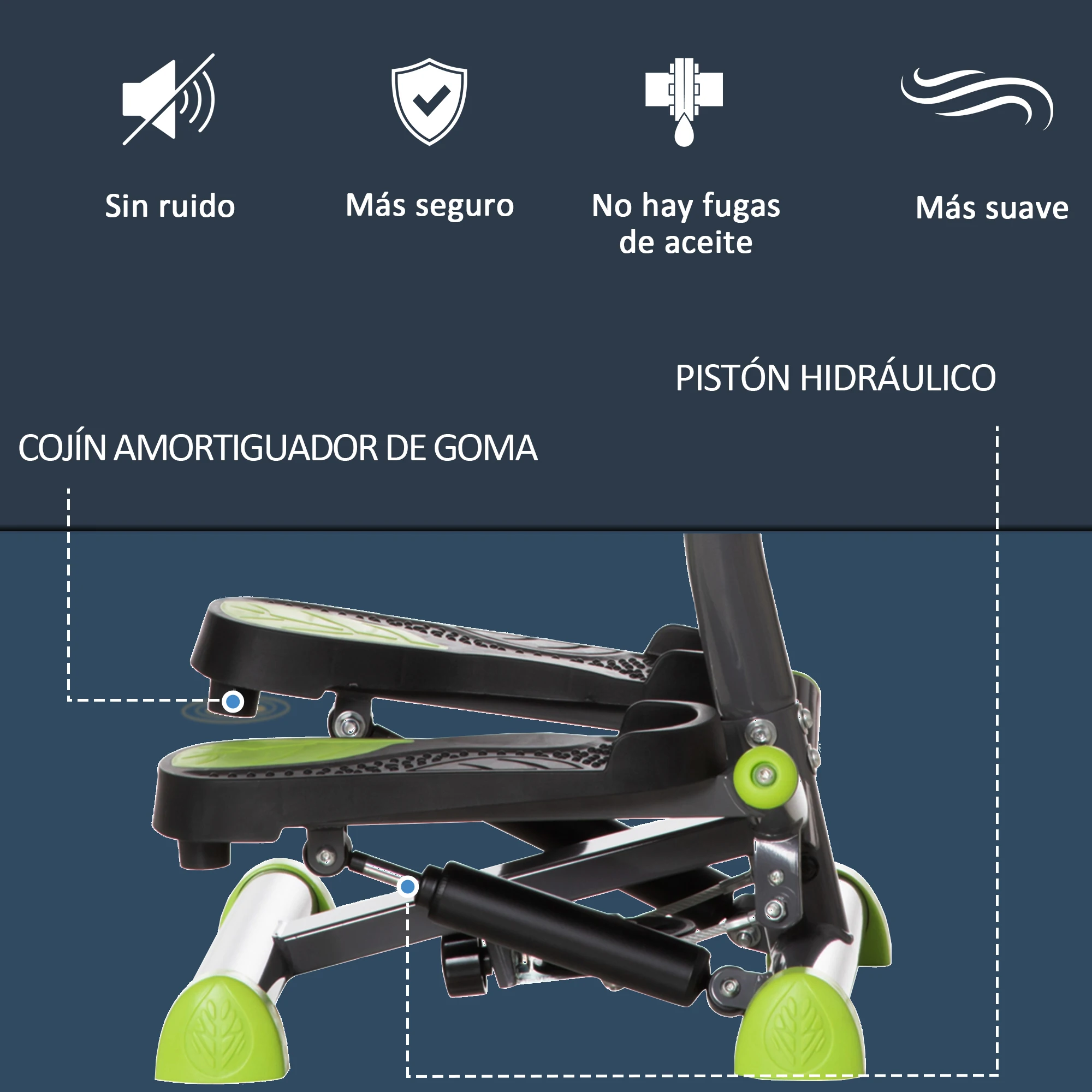 HOMCOM Máquina de Step Stepper Fitness en Casa para Escaleras con Pantalla LCD Manillar y Pedales Antideslizantes Equipo de Ejercicio para Gimnasio Oficina 55x44x108 cm - imagen 5