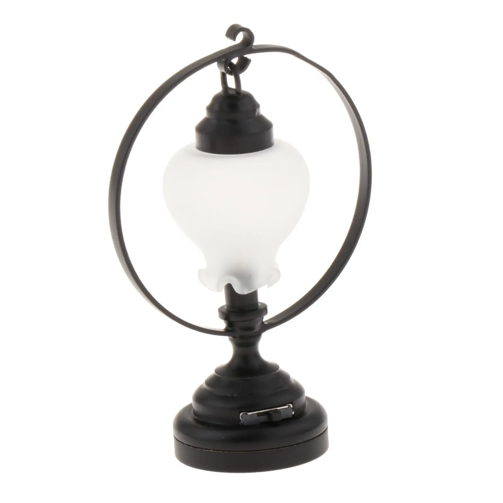 1:12 Scale Dollhouse Table Lamp Micro Landscape Scenery Supplies Metal Desk Lights for Bedroom Kitchen Garden Home Living Room