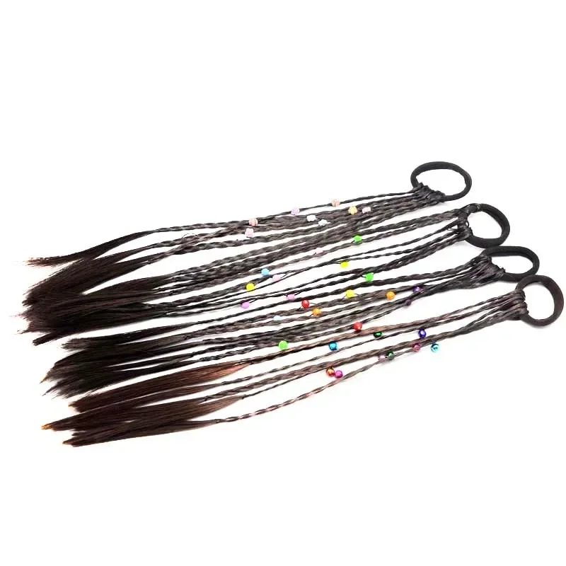Extensiones de Cabello con trenzas de colores, accesorios para el cabello para niña y niño, coletas trenzadas de arcoíris - imagen 5
