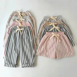 Shorts de lino a rayas para niño – Verano casual