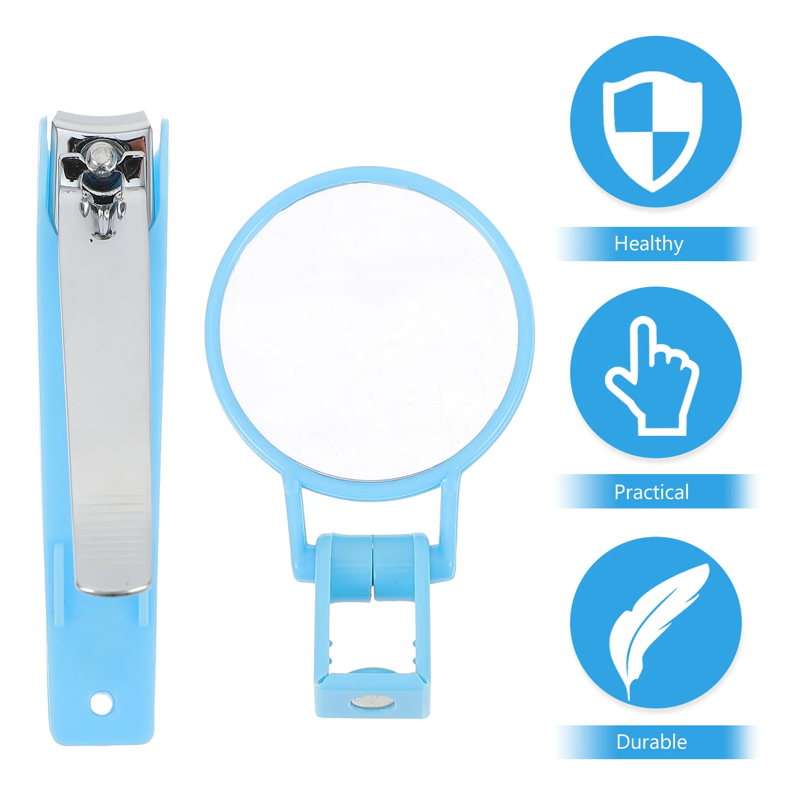 2 uds cortaúñas de acero al carbono lupa ángulo ajustable ligero portátil cortaúñas de los pies