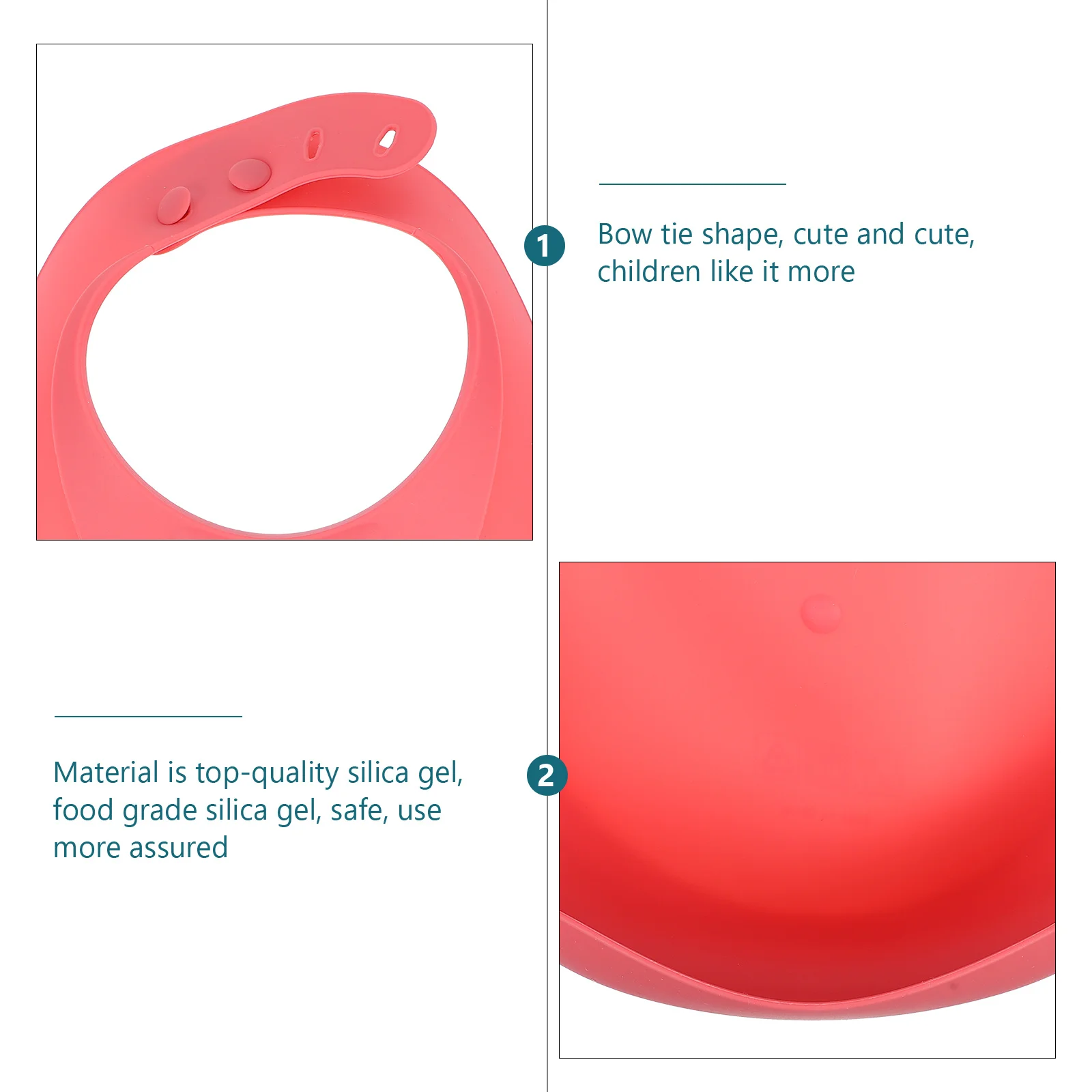 Babero de silicona para bebé, impermeable, ajustable, 4 niveles, suave, cómodo, estilo de dibujos animados, babero de alimentación para niños pequeños con receptor - imagen 3