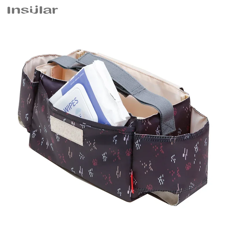 Bolsa organizadora para cochecito de bebé, bolsa de pañales con gancho para colgar, cochecito de mamá, bolsa impermeable para botellas, bolso, carrito organizador, bolsas de pañales - imagen 5