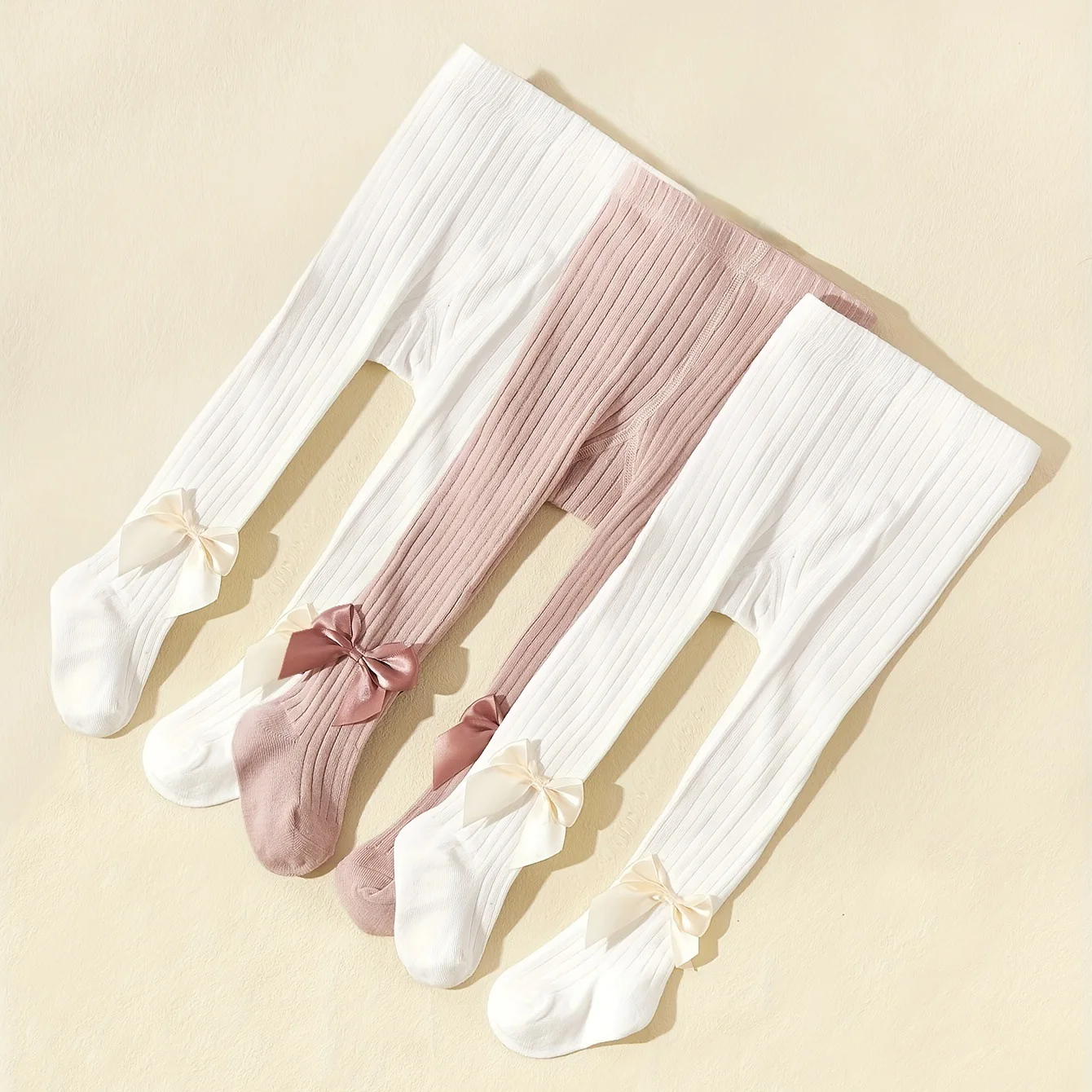Pantimedias de algodón para bebés, estilo princesa con lazo cómodas