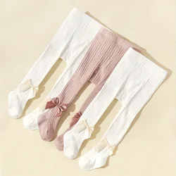 Pantimedias de algodón para bebés, estilo princesa con lazo cómodas