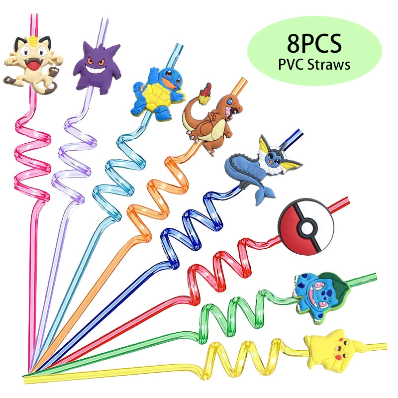 8pcs PVC straws