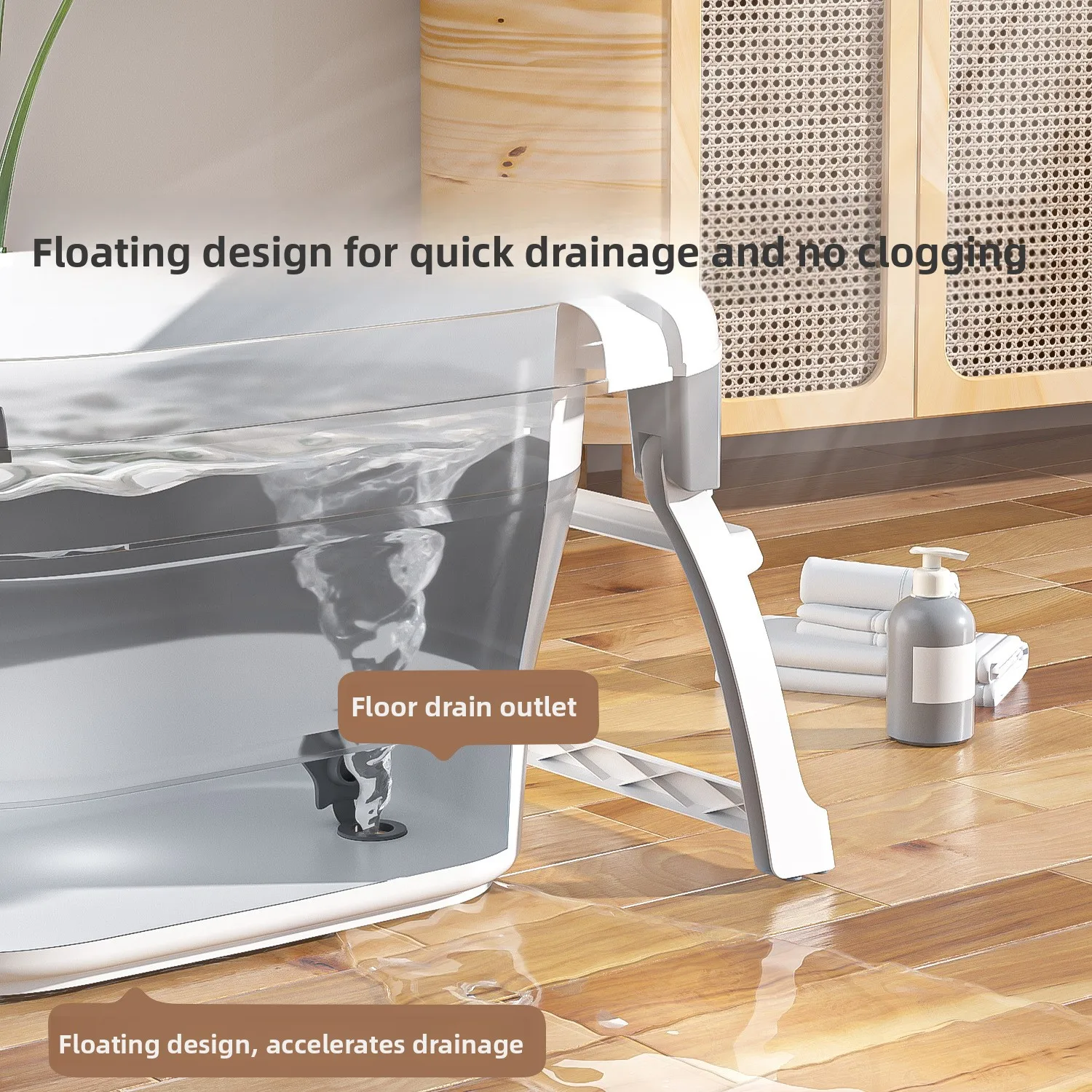 Baño de bebé de 0 a 15 años, cubo de natación grande plegable para sentarse y tumbarse en el hogar, bañera para niños - imagen 4