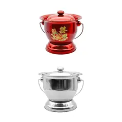 Olla de cámara para uso doméstico, urinario de viaje con tapa para adultos y niños