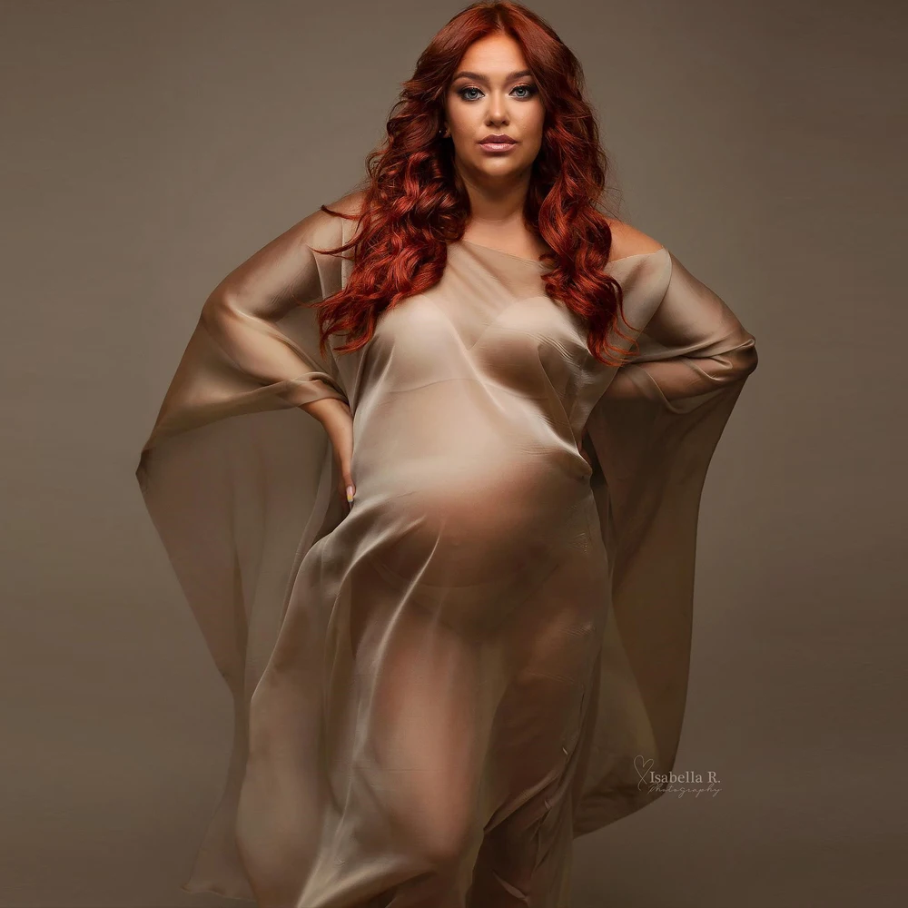 Vestido de seda para fotografía de maternidad - imagen 2