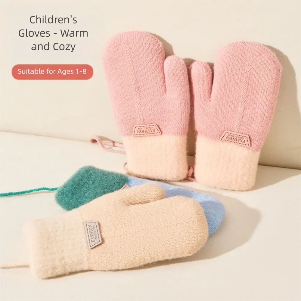 Guantes de lana antiviento para niños – Color caramelo dulce - imagen 3