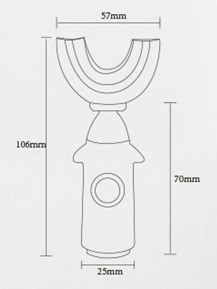 Vista frontal del cepillo de dientes cohete U 360°