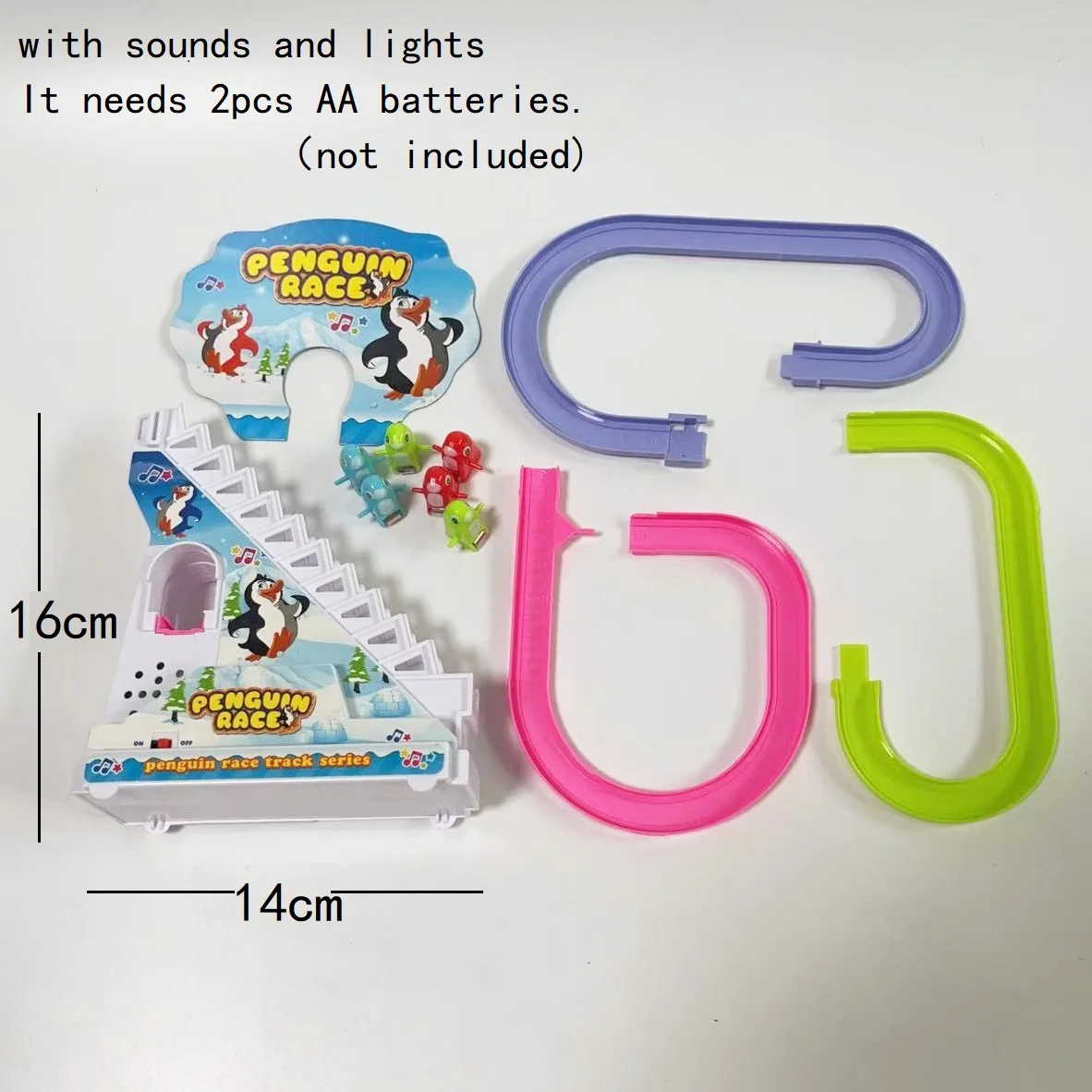 Pingüino pista juguete subir escaleras niños clásico dibujos animados perros patos música eléctrica luz cumpleaños Navidad Año nuevo regalo