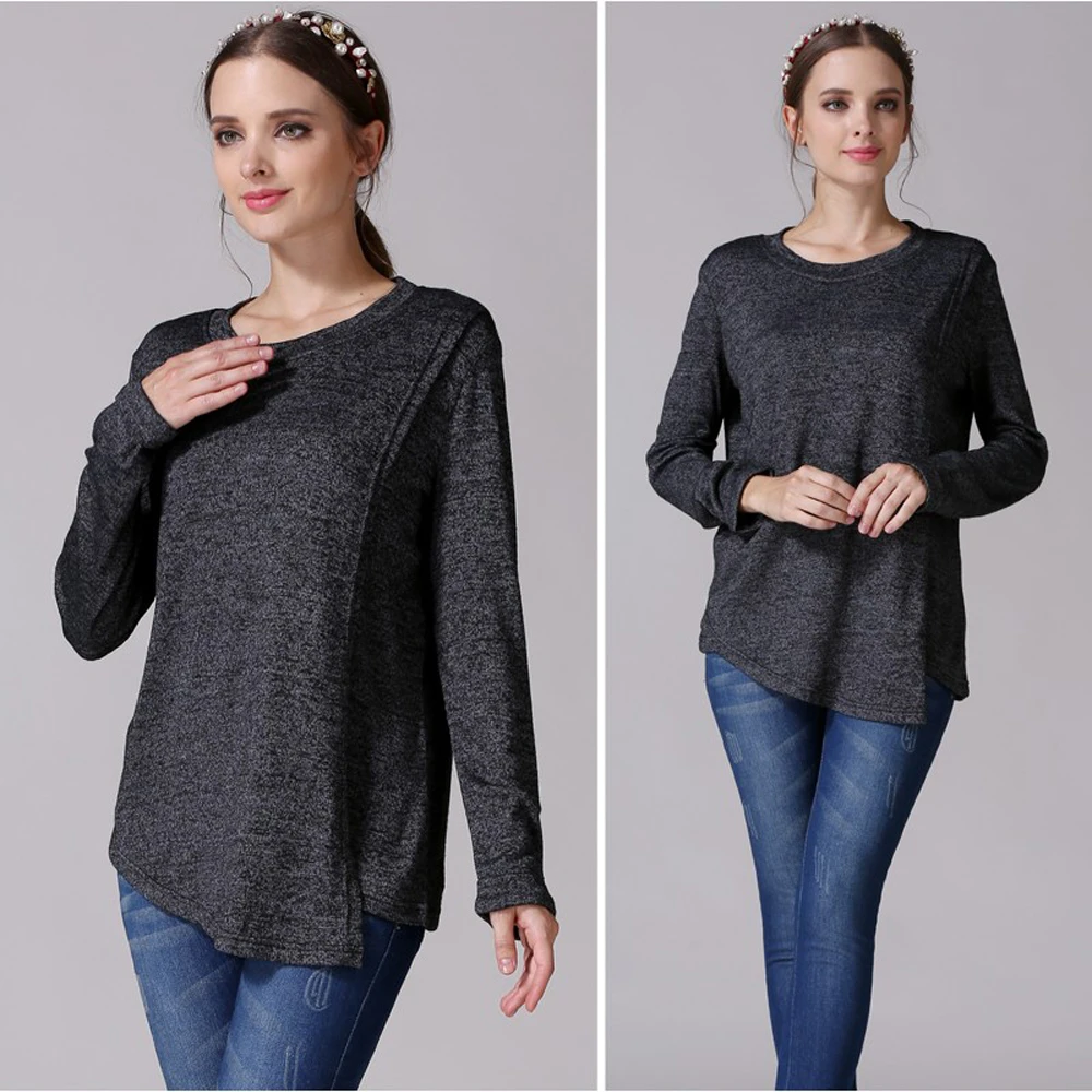 Sudadera de lactancia premamá algodón para otoño cómoda práctica - imagen 4