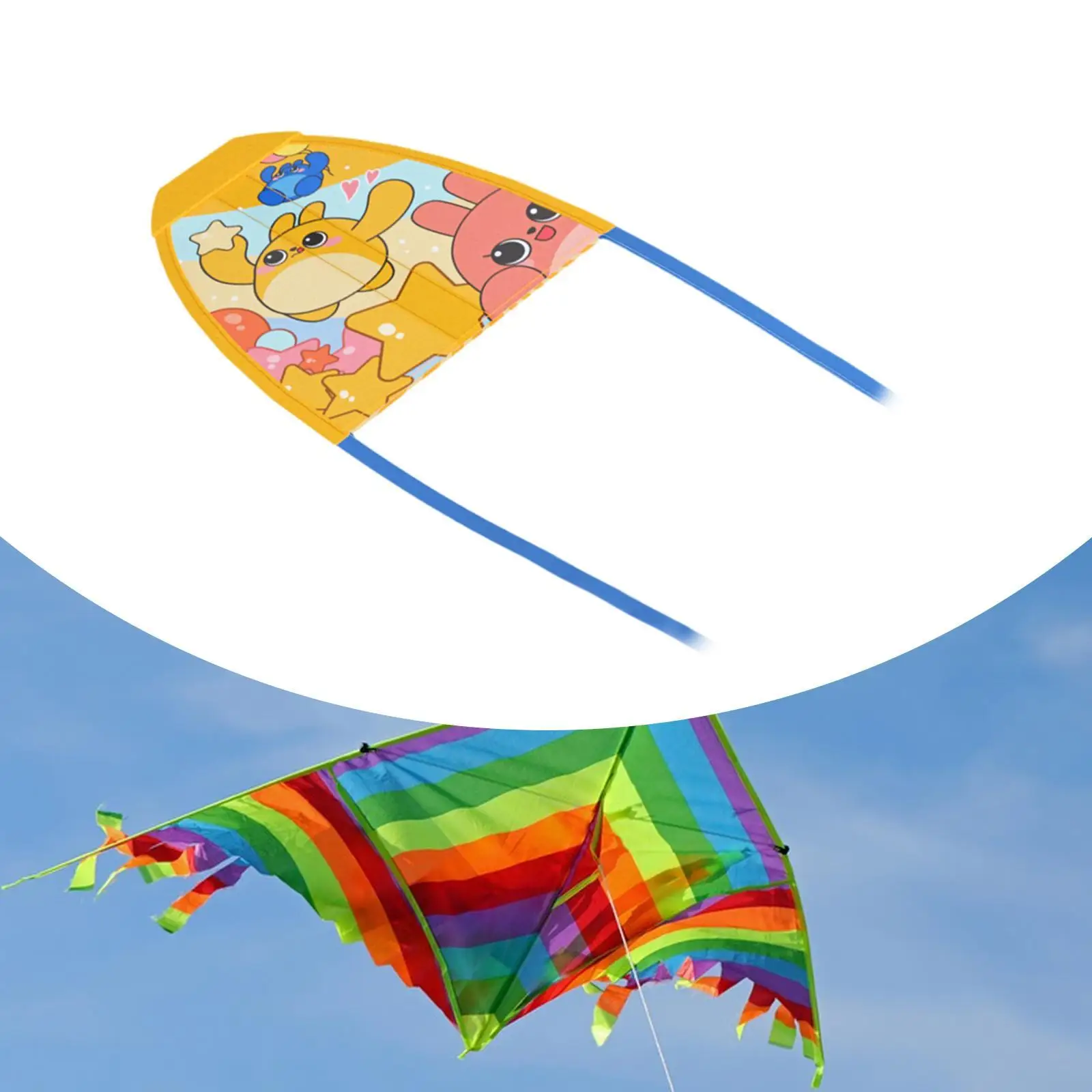 Children Thumb Ejection Kite Easy to Fly Cartoon Portable Outdoor Sports Toy