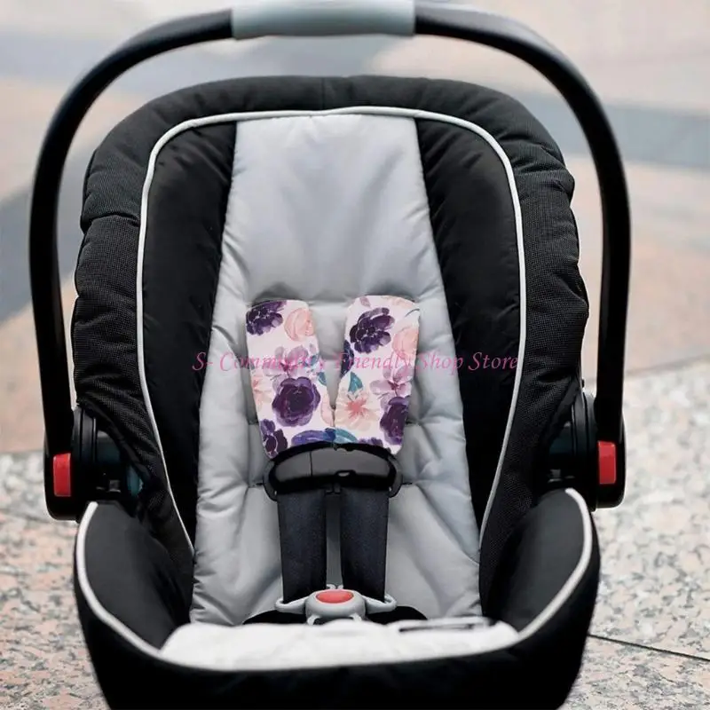 85AE Correa para cochecito bebé, hombreras, funda con correa, cojín para cinturón seguridad Coche infantil